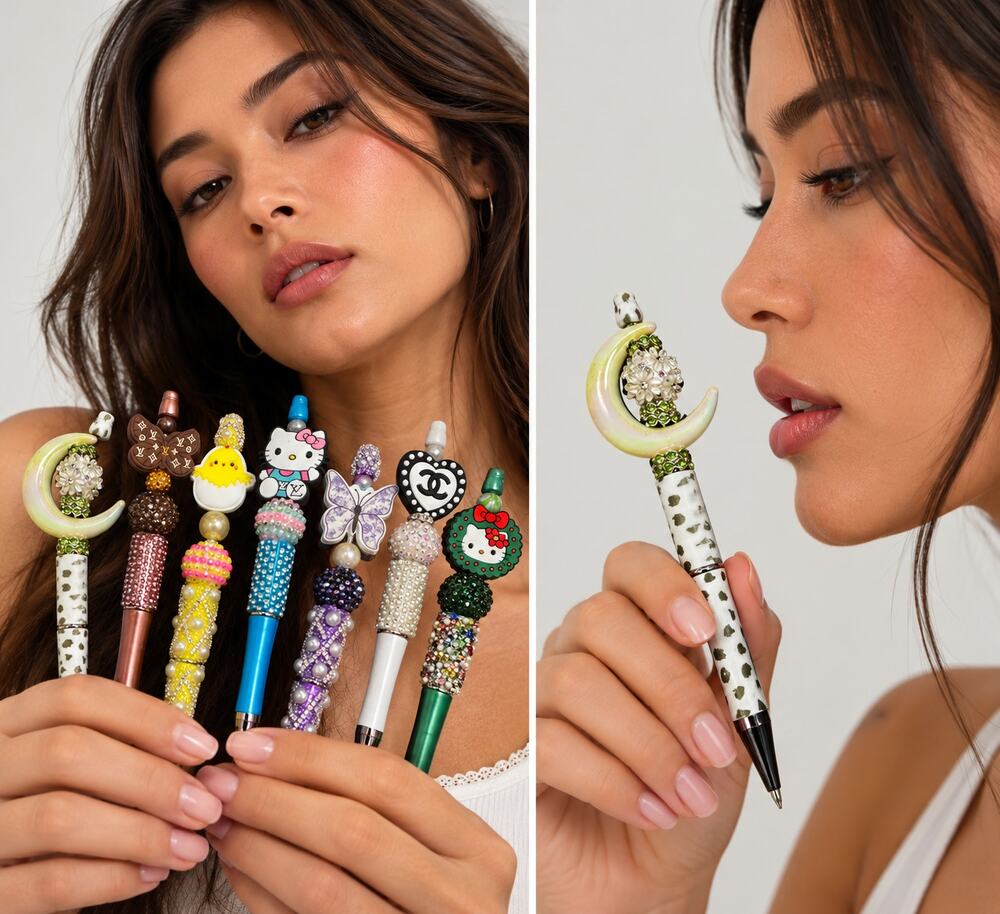Custom Handmade Rhinestone Character & Novelty Pens